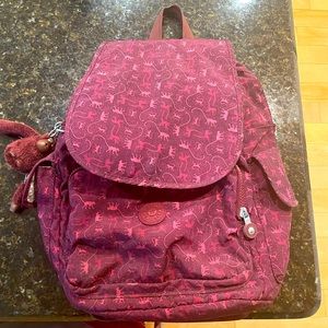 Kipling backpack - burgundy